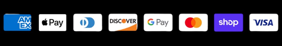 Visa, Mastercard, PayPal, Shop Pay, Google Pay and other payment methods